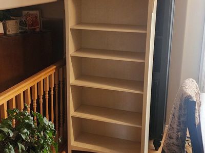 Cream bookshelf, 5 shelves