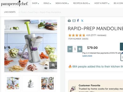 Pampered Chef Rapid-Prep Mandoline Kitchen Food Prep Tool