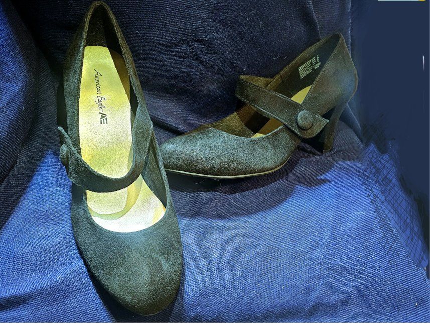 American Eagle Women's Black Synthetic Mary Jane Style Heels - Size 12