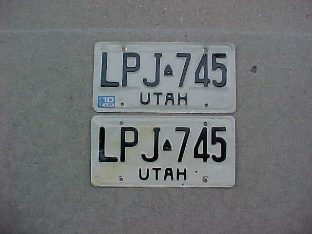 1979 Utah License Plates.....beehive set....good shape