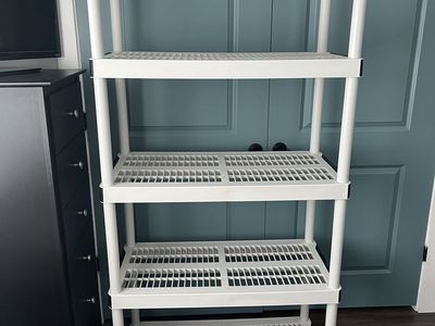 White 5-Tier Plastic Storage Shelving Unit