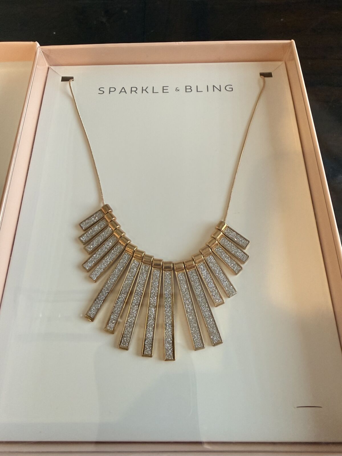 Brand New Gold Sparkle and Bling Necklace