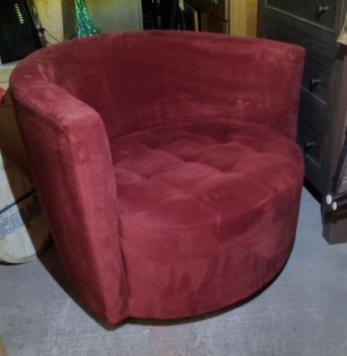 TWO Custom Designer swivel base lounge chairs