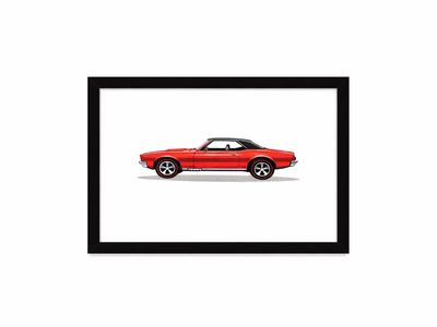 Camaro Redline Hotwheels Inspired 10x8 Framed Art
