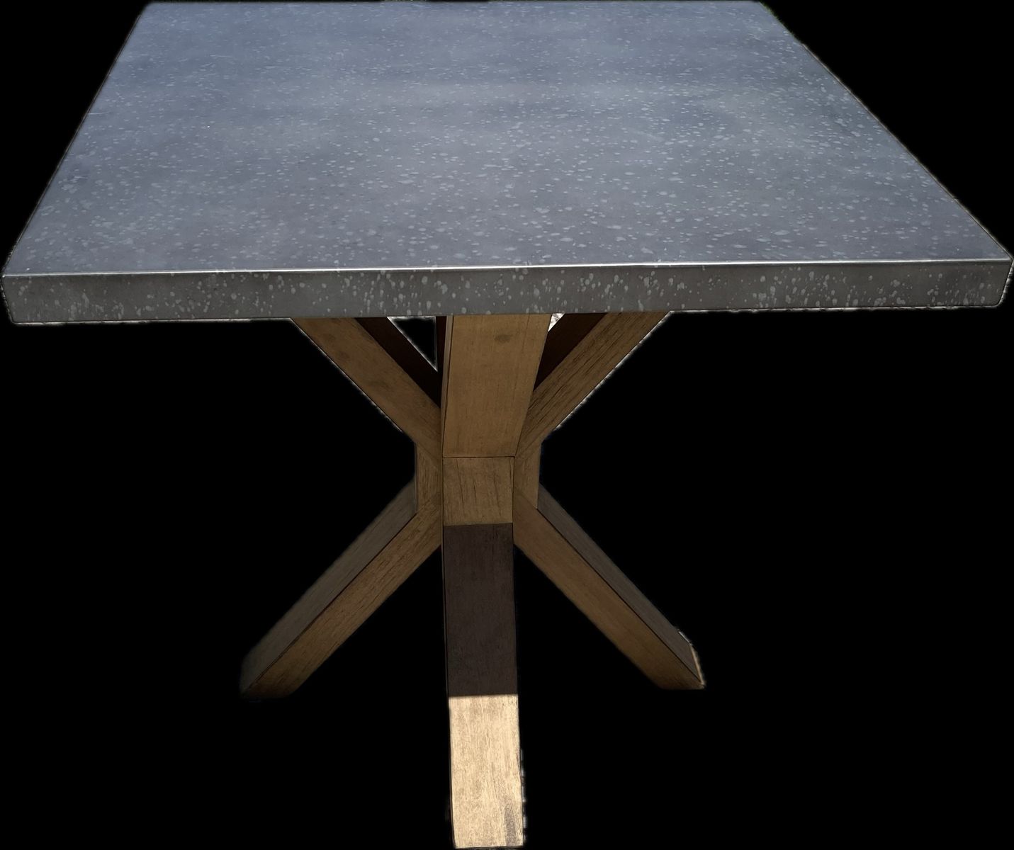Calmart Industrial Style Square Table Wood Base Zinc Top Modern Rustic